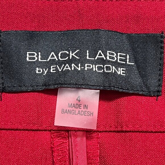 Black Label by Evan Picone Women's Red Stretch Mid Rise Dress Pants Size 4 NWT - Picture 5 of 10
